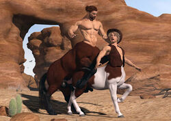 3d age_difference anal_sex animal_genitalia animal_genitalia_on_humanoid animal_penis balls biceps big_balls big_penis blonde_hair brown_fur brown_hair centaur cowboy desert equine equine_penis equine_taur from_behind_position fur hooves horse horsecock horsecock_on_humanoid hybrid larger_male male male_only mammal mounting muscular pecs penis priapus_of_milet romantic_couple sex size_difference taur yaoi