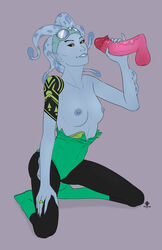 1girls alien bare_shoulders belly black_sclera blue_skin bodysuit boots breasts cephalopod dc dc_comics disembodied_penis eyewear female female_only fins fish fish_girl glasses goggles green_lantern green_lantern_(series) green_lantern_corps grey_skin high_resolution jewelry leotard long_hair megane monster monster_girl navel nipples penis piratepup pointy_ears ring shoes squid tentacle_hair tentacles testicles thigh_boots thighhighs tight topless two-six uniform veins veiny veiny_penis very_high_resolution