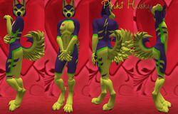 1boy 3d canine female furry garry's_mod husky male male_focus male_only pink pinki-husky purple second_life solo solo_focus yellow