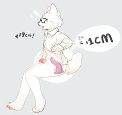 anal anal_sex anthro canid canine canis clothing dildo dildo_in_ass dildo_insertion domestic_dog eyewear fur glasses hi_res humanoid male mammal object_in_ass penetration sex_toy sex_toy_in_ass sex_toy_insertion shirt solo t-shirt tentacles_dildo topwear whiisland white_body white_fur