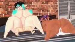 ahe_gao big_ass big_breasts cowgirl_position inkling inkling_boy inkling_girl leviantan581re splatoon tagme vaginal_penetration video