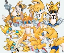 anitwenty anus anus_peek bulge femboy glasses sonic_(series) stripper_pole tails_the_fox