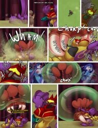 absurd_res alien ass big_breasts big_butt bodily_fluids breasts canid canine comic english_text female fox gesture hand_gesture hi_res krystal_(star_fox) mammal metroid metroid_(species) nintendo ridley star_fox tears text thebigbadwolf01