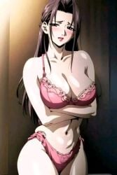 amamiya_misako bra enbo hentai light-skinned_female milf mommy mother panties shy voluptuous voluptuous_female