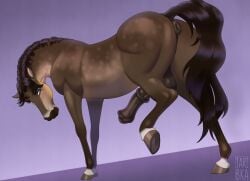 2025 anatomically_correct anatomically_correct_genitalia anatomically_correct_penis animal_genitalia animal_penis anus ass balls bedroom_eyes equid equine equine_anus equine_genitalia equine_penis erection feral flared_penis genitals horse jaribka looking_at_viewer male mammal mane narrowed_eyes penis presenting presenting_hindquarters purple_background raised_tail seductive simple_background solo tail