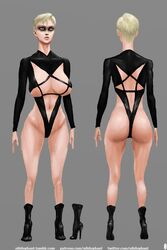 female full-length_portrait full_length model_sheet nihilophant skimpy_clothes solo standing