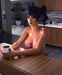1female 1girls 3d areola areolae big_breasts big_breasts big_breasts blue_hair bracelet breast_focus breasts breasts breasts crystal_(fortnite) epic_games female female female_only fortnite fortnite:_battle_royale holding_object k1tten3d light-skinned_female light_skin looking_at_viewer nail_polish necklace nipples painted_nails scuba_crystal_(fortnite) shirtless shorts sitting solo solo_female tagme topless topless_female twintails
