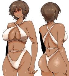 1girls arczaeon big_ass big_breasts bikini bursting_breasts cleavage female female_only human limbus_company outis_(limbus_company) project_moon standing voluptuous