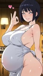 ai_art ai_assisted ai_generated ass bedroom belly belly_expansion big_ass big_belly big_breasts boruto breasts curvy dark_hair female goth hyuuga_hinata male naruto nude penis pregnant red_eyes sex voluptuous voluptuous_female white_eyes white_skin