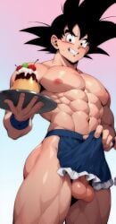 abs balls black_hair chest dragon_ball dragon_ball_super dragon_ball_z goku male male_only muscles muscular muscular_arms muscular_male muscular_thighs nipples pecs smile smiley_face son_goku