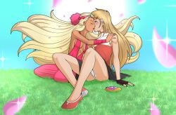bare_arms bare_legs beautiful_woman blonde_hair femboy femboy_on_female feminine feminine_body feminine_male feminization feminized_male floating_hair flower flower_in_hair flower_petals flowers gentle gentle_mommy grass grass_field green_eyes kiss_on_lips kissing kissing kyle_(she-ra) long_hair long_hair_female long_hair_male long_haired_femboy long_haired_male love lovely magical_girl male_femboy nature nature_background perfuma she-ra_and_the_princesses_of_power skirt skirt_up submissive_male surprise surprised surprised_expression surprised_face tender trans_woman transfem underwear upskirt zankasen