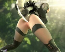 1girls 3d anal anal_insertion anal_object_insertion animated anus ass blender blindfold female insertion likkezg nier nier:_automata no_sound object_insertion pussy shorter_than_10_seconds solo tentacle thigh_boots thighhighs video watermark white_hair yorha_2b