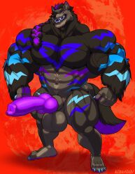 2025 abs abstract_background animal_genitalia animal_penis anthro areola balls barazoku biceps big_balls big_knot big_muscles big_penis big_sheath braided_fur canid canine canine_genitalia canine_penis canis claws deltoids erection eyebrows fur genitals hi_res huge_arms huge_balls huge_cock huge_knot huge_muscles huge_sheath huge_thighs kihu knot looking_at_viewer male mammal markings masculine_male muscles muscular muscular_anthro muscular_male navel nipples nude obliques orange_background pecs penis plantigrade quads shaded shadow sheath simple_background smile solo standing teeth thick_arms thick_penis thick_thighs tuft wolf