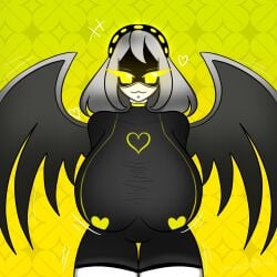 alternate_costume big breasts darkxmoza_off female female_only heart_symbol murder_drones nipple_covers v_(murder_drones)