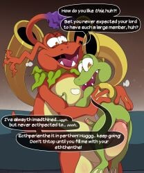 absurd_res amphibian anal anal_sex antennae_(anatomy) anthro anus aroused aroused_face aroused_smile balls balls_blush bandai_namco bed big_balls big_penis blush bodily_fluids body_blush brass_instrument breath collar detailed_background dialogue digimon digimon_(species) digimon_adventure duo feet frog furniture gaping gaping_anus gekomon genital_fluids genitals green_body green_skin hair half-closed_eyes hand_on_body hand_on_chest hi_res holding_partner huge_balls huge_cock leaf leaf_clothing leaf_collar leaking_precum looking_at_another looking_at_partner looking_down looking_down_at_partner male male/male membrane_(anatomy) multicolored_body musical_instrument narrowed_eyes on_bed open_mouth orange_eyes orange_sclera overweight overweight_anthro overweight_male penetration penile penile_penetration penis penis_in_ass precum purple_hair red_body red_skin sharp_teeth shogungekomon short_tail sitting sitting_on_bed sitting_on_object size_difference skinny skinny_anthro skinny_male speech_bubble tail talking_to_another talking_to_partner teeth text toad toei_animation toes tongue tongue_out two_tone_body uvula vein veiny_penis vorechestra webbed_feet webbed_hands whiskers wind_instrument yellow_sclera