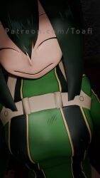 anime blender blender_eevee drinking_pee golden_shower my_hero_academia peeing peeing_in_mouth toafi tsuyu_asui