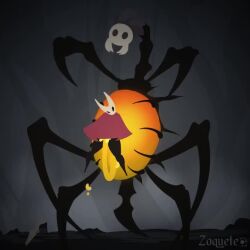 anthro anthro_penetrated big_breasts bug cum_inside furry hollow_knight hornet impregnation inflation nosk_(hollow_knight) stomach_bulge tagme thick_thighs vaginal_penetration video zoquete