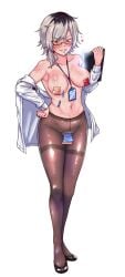 1girls 2025 body_writing emoechi_pro exhibitionism gentlemenshige mikami_manon post-it_note virtual_youtuber vtuber
