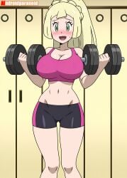 1girls ai_generated aindroidparanoid ass ass big_ass big_breasts big_butt blonde_hair breasts busty curvy cute fat_ass female female_only gym_uniform hair hi_res hips huge_ass huge_breasts human large_ass large_breasts legs lillie_(pokemon) massive_breasts narrow_waist pokemon pokemon_trainer ponytail slim_waist tagme thick_ass thick_thighs voluptuous waist wide_hips