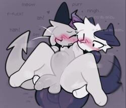 anal anal_sex anthro balls balls_touching big_balls big_penis blushing_profusely bodily_fluids canid canine canis closed_eyes cum cum_inside cumming_while_penetrating deep_penetration dizzy_(purrmaxxing) dom_moaning domestic_cat domestic_dog duo ejaculation felid feline felis femboy furry genital_fluids genitals ghost heart_symbol hi_res high_pitched_male holding_another holding_another's_leg holding_both_legs holding_both_thighs holding_partner inflation inner_monologue male male/male male_moaning male_penetrated male_penetrating male_penetrating_male mammal meowing moan nude orgasm orgasm_face pain penetration penis plap purring purrmaxxing sex size_difference sound sound_edit sound_effects spirit steam stomach_bulge sweat sweatdrop swelling tagme tail tail_motion tailwag thinking video