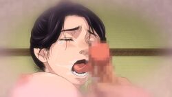10s 1girls 2014 animated animated ayaka_yoshino_(konna_ni_yasashiku_sareta_no) black_hair blush censored closed_eyes fellatio female female hair_bun indoors konna_ni_yasashiku_sareta_no large_breasts licking_penis mature_female moaning mosaic_censoring nipples oral penis queen_bee_(animation_studio) single_hair_bun straight stroking_cock sweat tagme tears tongue tongue_out