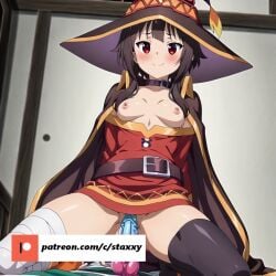 aqua curvaceous curvaceous_ass curvaceous_body curvaceous_female curvaceous_figure curvaceous_hips curvaceous_teen curvaceous_thighs curvy curvy_ass curvy_body curvy_female curvy_figure curvy_hips curvy_thighs kazuma_satou kono_subarashii_sekai_ni_shukufuku_wo! konosuba konosuba:_god's_blessing_on_this_wonderful_world! megumin red_eye red_eyed_female red_eyes