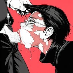 ai_generated close-up fellatio jujutsu_kaisen pulling_hair tagme zenin_maki