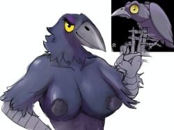 1girls anthro anthrofied ass avian bird breasts crow dimajik female furry plants_vs_zombies popcap_games pussy raven_(bird) raven_(pvz)