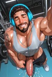 ai ai_generated big_dick cleavage dizdoodz_(style) gay huge_cock male male_cleavage male_only muuuuunozad