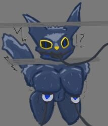 all_fours anthro anubis blush cat_humanoid egyptian_mythology female female_only force_feeding milking_machine nude_anthro nude_female surprised_expression