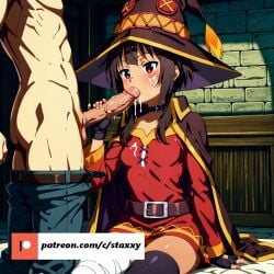 aqua curvaceous curvaceous_ass curvaceous_body curvaceous_female curvaceous_figure curvaceous_hips curvaceous_teen curvaceous_thighs curvy curvy_ass curvy_body curvy_female curvy_figure curvy_hips curvy_thighs kazuma_satou kono_subarashii_sekai_ni_shukufuku_wo! konosuba konosuba:_god's_blessing_on_this_wonderful_world! megumin red_eye red_eyed_female red_eyes