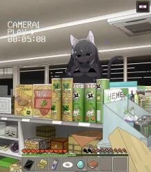 1girls animated bikini_top blush blushing_at_viewer blushing_female bra doremifaso64 endergirl enderman enderwoman female furry grass_block jiggle jiggle_physics kemono minecraft minecraft_mob nude nude_female store tagme video