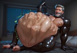 ai ai_generated gray_hair male_pred malent51695 multiple_prey solo_focus solo_male vore vore_belly