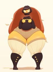 ambiguous_gender anthro black_hair blush bottomwear clothing eyewear footwear glasses hair hi_res huge_hips huge_thighs hyper hyper_hips hyper_thighs kkoart legwear paper pencil_(object) reptile scalie shorts solo sweater thick_thighs thigh_highs topwear turtle turtleneck wide_hips writing_utensil