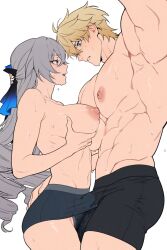ai_generated ass biceps big_ass big_muscles big_pecs big_pectorals big_penis bronya_rand buff gepard_(honkai:_star_rail) honkai:_star_rail male masculine_male muscles muscular muscular_male penis size_difference