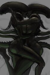 alien alien_(franchise) female_xenomorph kissing monster_girl nihilophant xenomorph yuri