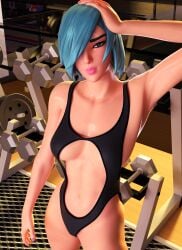 1female 1girls 3d arm_up armpit bare_shoulders bikini blue_eyes blue_hair breasts breasts breasts epic_games facing_viewer female female female_only fortnite fortnite:_battle_royale front_view hair_over_one_eye hand_on_head iris_(fortnite) k1tten3d light-skinned_female light_skin lipstick nail_polish one-piece_swimsuit one_eye_obstructed painted_nails pink_lipstick pink_nail_polish pink_nails short_hair solo solo_female standing swimwear tagme