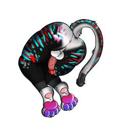 animal_genitalia animal_penis anus ass backsack balls ballsack bisexual complex_markings domestic_cat felid feline feline_genitalia feline_penis felis female femboy fur genitals kittyen lillianamoo male mammal paws penile_spines penis solo tabby_cat tail