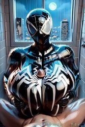 1boy 1girls 3d ai_generated breasts duo female huge_breasts light-skinned_male light_skin male marvel marvel_comics paizuri penis rule_63 sandy_boy_(artist) spider-girl spider-man spider-man_(series) titjob