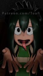 anime blender blender_eevee drinking_pee golden_shower my_hero_academia peeing peeing_in_mouth toafi tsuyu_asui
