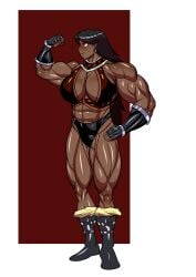abs amazon_(goblin_slayer) cleavage flexing goblin_slayer huge_breasts muscular_female yasojorniyatuani_(artist)