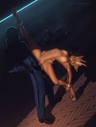2025 3_toes 4_fingers alien anthro anthro_penetrated big_gag blush bodily_fluids bondage bound breasts clothed clothed_human clothed_male clothed_sex clothing cuff_(restraint) dark digitigrade dominant dominant_human dominant_male duo empress_jasana faceless_character faceless_human faceless_male feet felid female female_penetrated fingers flexible gag gagged genital_fluids genitals hi_res human human_dominating_anthro human_on_anthro human_penetrating human_penetrating_anthro inside interspecies male male/female male_dominating_female male_penetrating male_penetrating_female mammal master_of_orion metal_cuffs mrrshan navel nipple_clamp nipples nude nude_anthro nude_female on_one_leg penetration penis predicament_bondage pussy quotermain restraints sex shadow_face shadowed_face slave solo_focus spread_legs spreading standing submissive submissive_anthro submissive_female toes vaginal_fluids vaginal_penetration vulva