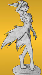 anthro bernardo39 breasts jolteon nipples petrification pokedex pokemon statue yellow