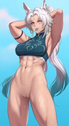 athletic_female feixiao_(honkai:_star_rail) fluffydus honkai:_star_rail muscular_female tagme