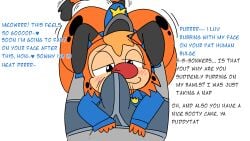 anthro balls big_ass bobcat bonkers bonkers_d._bobcat boxers_(clothing) briefs bulge cuddling cuddling_tail disney english_text erection erection_under_clothes gay half-closed_eyes human irrumatio jiggling_ass male nuzzling nuzzling_penis smug tail twerking underwear