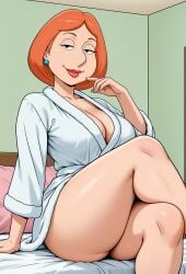 ai_generated ass bathrobe big_ass big_breasts big_butt breasts cartoon cartoon_character cartoon_milf cartoon_mom cleavage family_guy female lois_griffin mature_female mature_woman milf mommy mother no_panties robotkesh seductive seductive_look solo solo_female teasing thick_thighs wide_hips