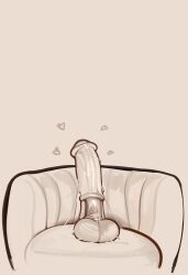 absurd_res animal_dildo animal_sex_toy bodily_fluids chair digital_media_(artwork) dildo equine_dildo furniture genital_fluids heart_symbol hi_res monochrome naxius_noxy not_furry sex_toy simple_background zero_pictured