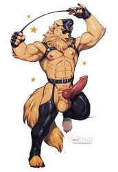 5_fingers 5_toes abs absurd_res animal_genitalia animal_penis anthro areola balls biceps big_balls big_penis biped canid canine canine_genitalia canine_penis canis claws clothing domestic_dog erection eyebrows eyewear feet fingers floppy_ears fur genitals harness hat headgear headwear hi_res humanoid_feet knot leather_daddy male mammal muscular muscular_anthro muscular_male nipples pawpads pecs penis plantigrade plna simple_background solo sunglasses tail toes tongue tongue_out vein veiny_penis white_background