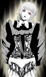 1girls chainsaw_man death_devil demon demon_girl devil devil_girl female light-skinned_female light_skin ringed_eyes spiral_eyes straight tattoo