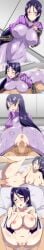 1boy anus bed bed_sheet blush bodily_fluids bodysuit bouncing_breasts breasts censored closed_eyes closed_mouth clothing completely_nude cowboy_shot erect_nipples fate/grand_order fate_(series) female female genital_fluids grey_eyes groping hara_(harayutaka) hera_(pixiv8252709) high_resolution hips huge_breasts leg_lift long_hair looking_at_viewer looking_pleasured lying male milf minamoto_no_raikou_(fate) minamoto_no_raikou_(fate/grand_order) missionary_position mosaic_censoring navel nipples nude on_back on_bed on_side open_mouth parted_lips penis pixiv pov purple_eyes purple_hair raised_eyebrows saliva sex shiny shiny_clothes shiny_hair shiny_skin smile solo solo_focus spread_legs straight sweat torn_clothes trembling vagina vaginal_juices vaginal_penetration very_long_hair